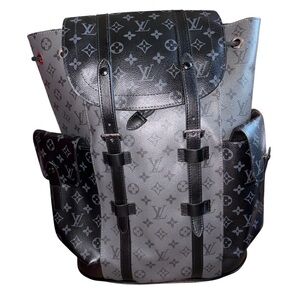 🔥 SALE $200 Fashion Lux Monogram Black and Gray Men's Backpack